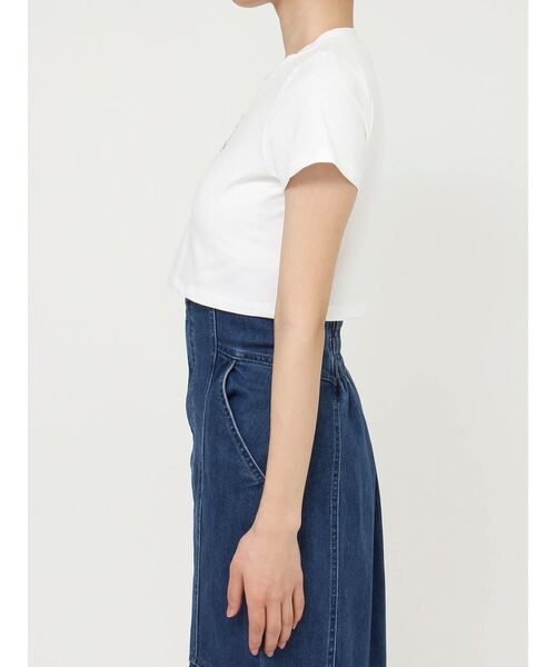 MERCURYDUO（マーキュリーデュオ）の「クロップドパールロゴTシャツ（Tシャツ/カットソー・レディース・ブラック/パープル/オフホワイト・FREE）」の17枚目の写真