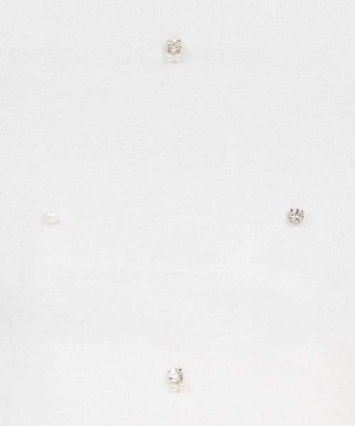 ROYAL PARTY（ロイヤルパーティー）の「プチパールビジューTシャツ（Tシャツ/カットソー・レディース・ブラック/ベージュ/パープル/オフホワイト・FREE）」の21枚目の写真