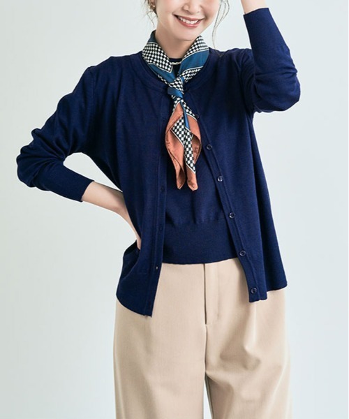 kirakiraShop（キラキラショップ）の「着た瞬間、さらふわ。15色×美シルエットの万能サマーニット（ニット/セーター・レディース・レッド/アイボリー/ブラック/オフホワイト/杢グレー/ネイビー/チャコール/ライトブルー/ダークグリーン/ベージュ/ブルー/ラベンダー/ライトピンク/ブラウン/ワインレッド・L/M）」の20枚目の写真