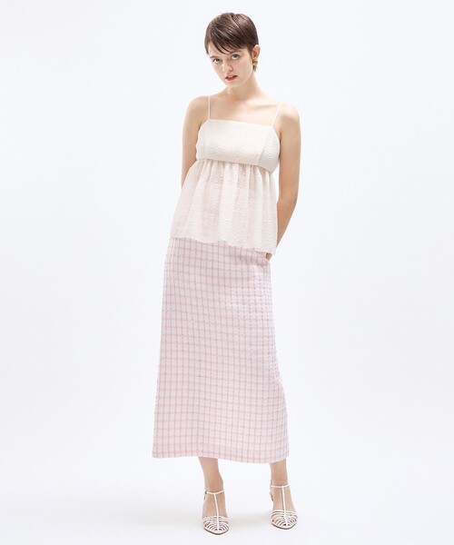 DEICYデイシーピンク 花柄 フリル裾 タイトスカート新品未使用 DEICY（デイシー）の「ツイードタイトロングスカート（スカート