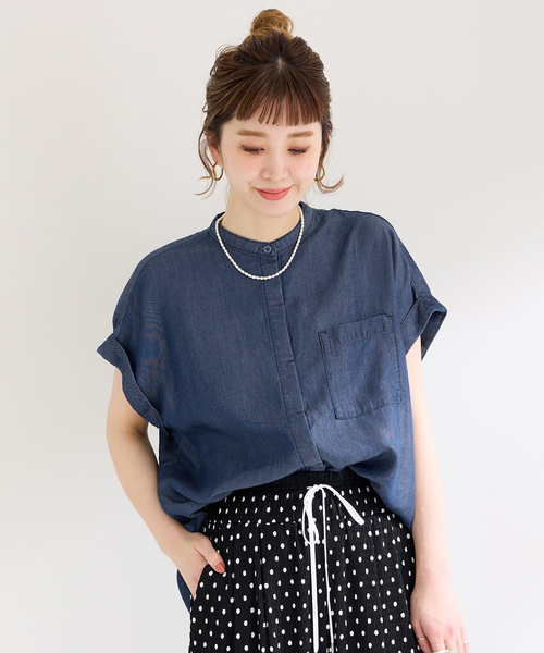 B.C STOCK(ベーセーストック)の「セルロースシャツ(シャツ/ブラウス・レディース・ブルー系その他/アイボリー/ブラック・FREE)」の12枚目の写真