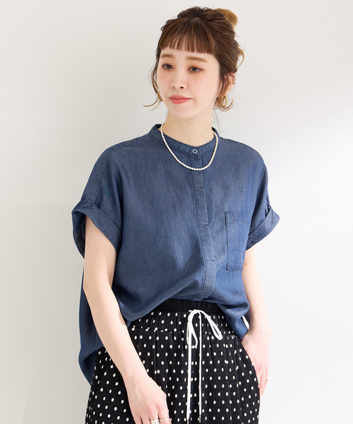 B.C STOCK(ベーセーストック)の「セルロースシャツ(シャツ/ブラウス・レディース・ブルー系その他/アイボリー/ブラック・FREE)」の13枚目の写真