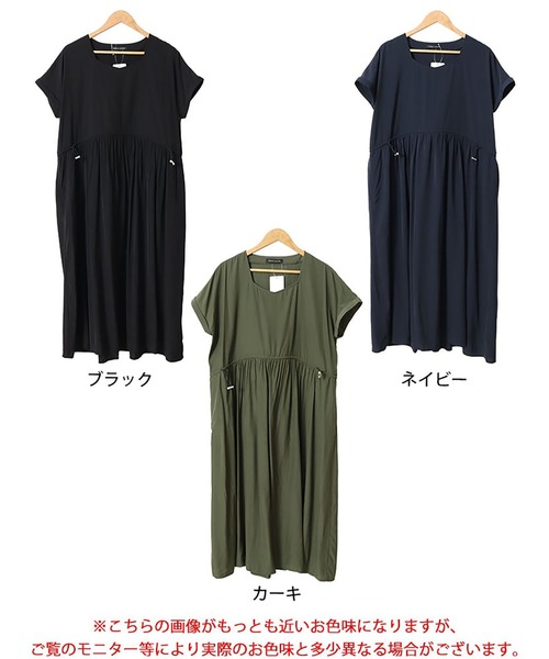 GOLDJAPAN(ゴールドジャパン)の「ダイヤモンドネックドロストワンピース【大きいサイズ対応】(ワンピース・レディース・ネイビー/ブラック/カーキ・5L/4L/3L/LL)」の19枚目の写真