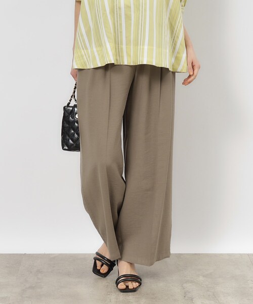 OPAQUE.CLIP（オペークドットクリップ）の「◆セットアップ対応 タックワイドパンツ【洗濯機洗い可】（その他パンツ・レディース・ネイビー/ライトベージュ/ブラウン系・38/36/42/40）」の17枚目の写真