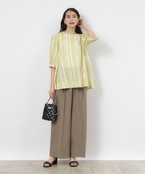 OPAQUE.CLIP（オペークドットクリップ）の「◆セットアップ対応 タックワイドパンツ【洗濯機洗い可】（その他パンツ・レディース・ネイビー/ライトベージュ/ブラウン系・38/36/42/40）」の18枚目の写真