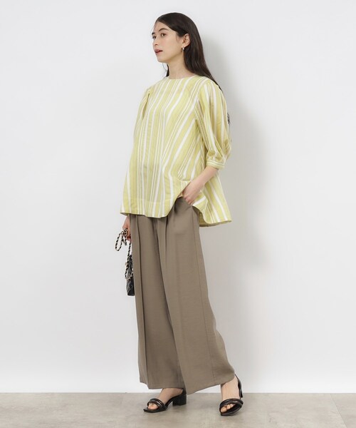 OPAQUE.CLIP（オペークドットクリップ）の「◆セットアップ対応 タックワイドパンツ【洗濯機洗い可】（その他パンツ・レディース・ネイビー/ライトベージュ/ブラウン系・38/36/42/40）」の19枚目の写真