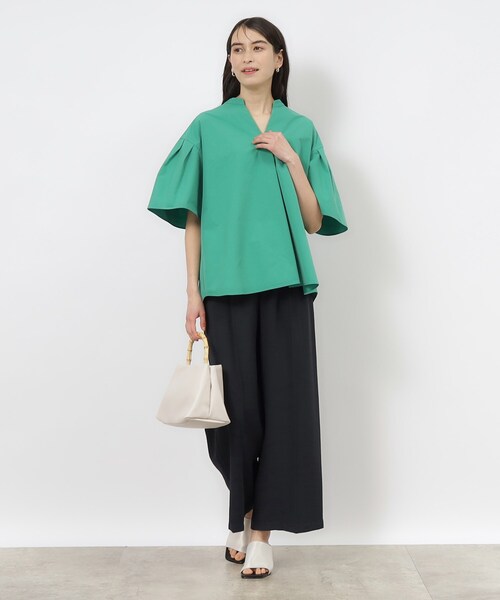 OPAQUE.CLIP（オペークドットクリップ）の「◆セットアップ対応 タックワイドパンツ【洗濯機洗い可】（その他パンツ・レディース・ネイビー/ライトベージュ/ブラウン系・38/36/42/40）」の11枚目の写真