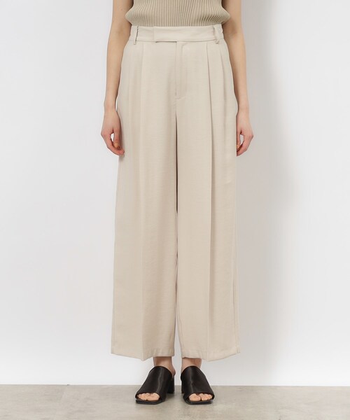 OPAQUE.CLIP（オペークドットクリップ）の「◆セットアップ対応 タックワイドパンツ【洗濯機洗い可】（その他パンツ・レディース・ネイビー/ライトベージュ/ブラウン系・38/36/42/40）」の6枚目の写真
