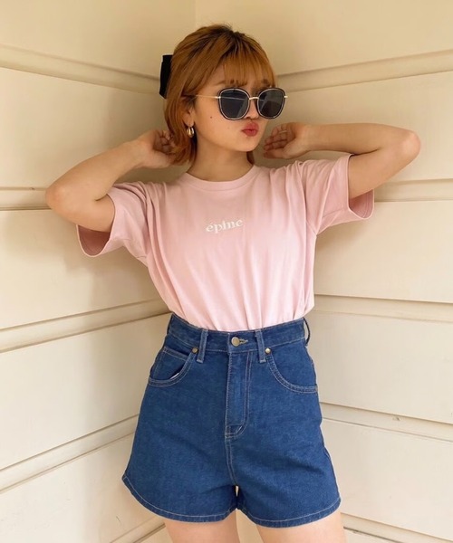 ÉPINE PARIS embroidery tee baby ÉPINE PARIS embroidery tee white×ice blue | épine