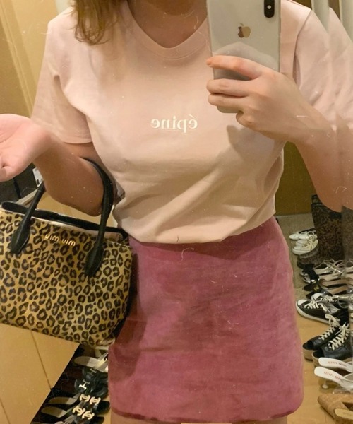 epine（エピヌ）の「epine embroidery tee baby pink（Tシャツ