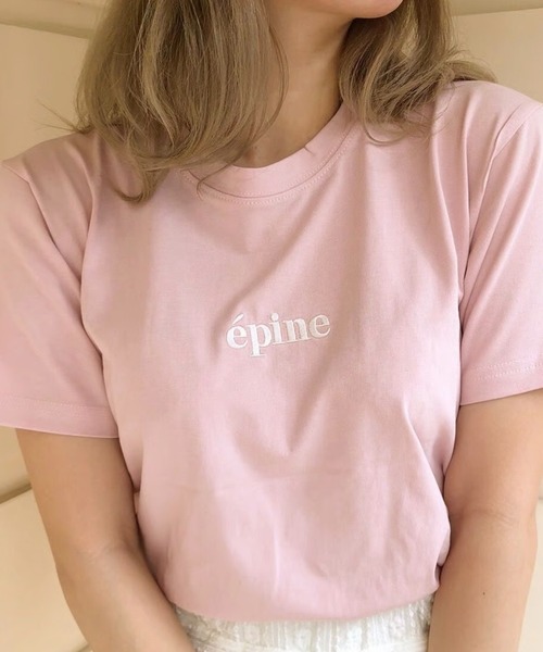 epine（エピヌ）の「epine embroidery tee baby pink（Tシャツ/カットソー・レディース・ピンク・FREE）」の6枚目の写真