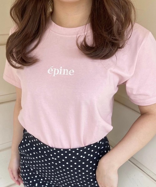 epine（エピヌ）の「epine embroidery tee baby pink（Tシャツ