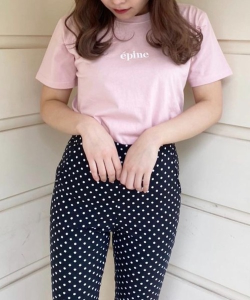 epine（エピヌ）の「epine embroidery tee baby pink（Tシャツ