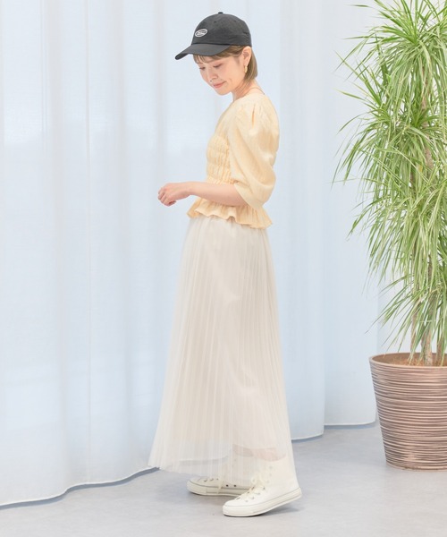 earth music&ecology(アースミュージックアンドエコロジー)の「ポコポコシャーリングトップス(Tシャツ/カットソー・レディース・イエロー/ホワイト/ライトグリーン・FREE)」の8枚目の写真