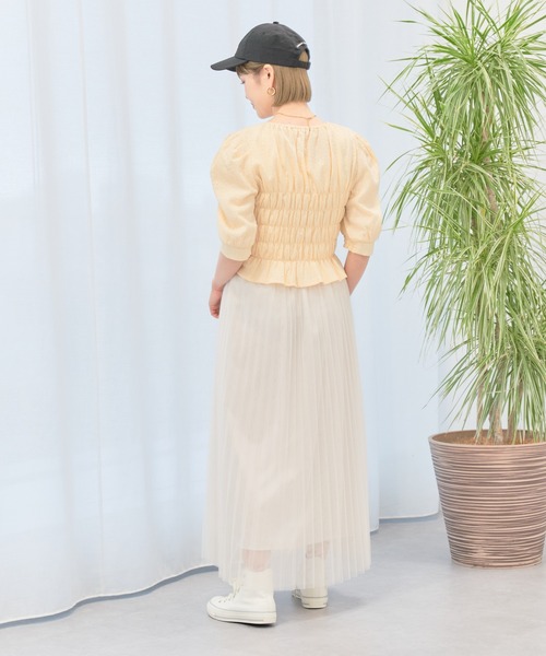 earth music&ecology(アースミュージックアンドエコロジー)の「ポコポコシャーリングトップス(Tシャツ/カットソー・レディース・イエロー/ホワイト/ライトグリーン・FREE)」の9枚目の写真