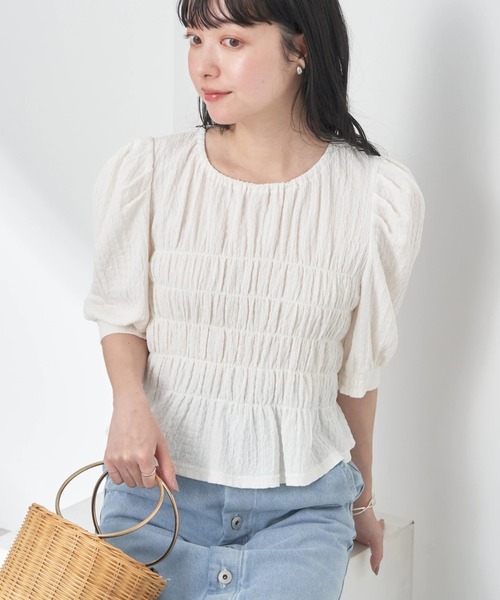 earth music&ecology(アースミュージックアンドエコロジー)の「ポコポコシャーリングトップス(Tシャツ/カットソー・レディース・イエロー/ホワイト/ライトグリーン・FREE)」の17枚目の写真