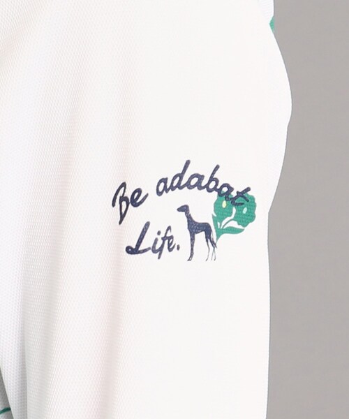 adabat / アダバット ドットストライプデザイン ハーフジップ長袖プルオーバー アダバット adabat 【吸水速乾】ビットストライプ長袖ポロシャツ