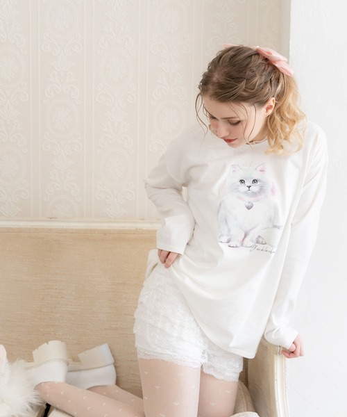 Lilymel(リリメル)の「ミルフィーユレースペチパンツ(その他パンツ・レディース・ホワイト/ブラック・M-L)」の7枚目の写真