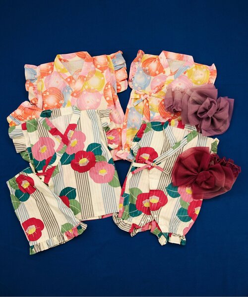 BREEZE（ブリーズ）の「【すっぽり着られる】GIRLSフリル甚平（浴衣・キッズ・ネイビー/イエロー/ピンク/レッド・130/140/90/100/120/80/110）」の21枚目の写真