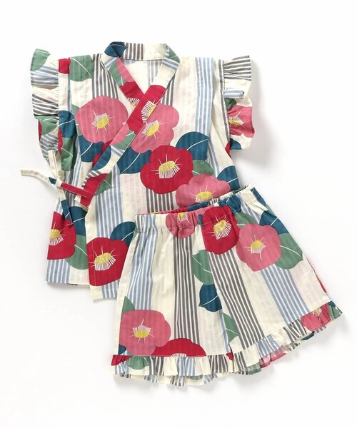 BREEZE（ブリーズ）の「【すっぽり着られる】GIRLSフリル甚平（浴衣・キッズ・ネイビー/イエロー/ピンク/レッド・130/140/90/100/120/80/110）」の20枚目の写真