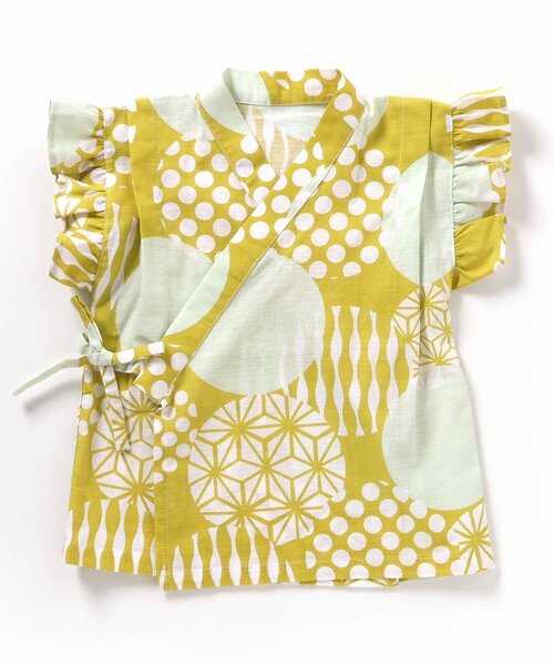 BREEZE（ブリーズ）の「【すっぽり着られる】GIRLSフリル甚平（浴衣・キッズ・ネイビー/イエロー/ピンク/レッド・130/140/90/100/120/80/110）」の9枚目の写真