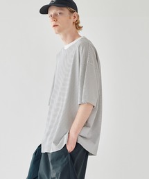 handvaerk（ハンドバーク）の「handvaerk | 60/2 半袖ビッグTシャツ STRIPE MEN（Tシャツ/カットソー・メンズ）」