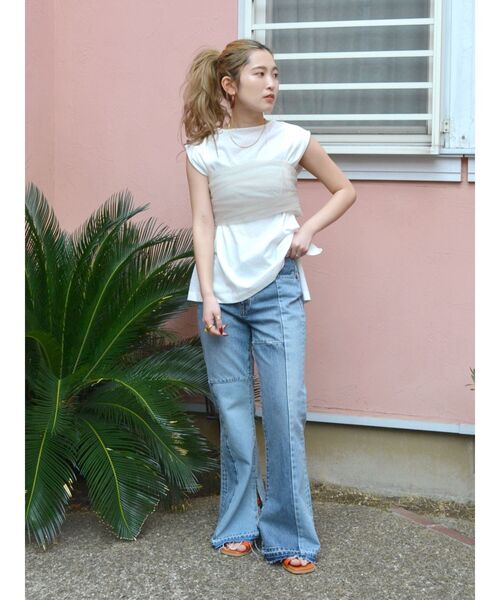 Ungrid（アングリッド）の「ショルダータックノースリトップス（Tシャツ/カットソー・レディース・オフホワイト/ブラック/ベージュ・FREE）」の7枚目の写真