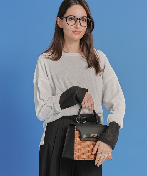 saloon(サルーン)の「SALOON(サルーン)/《再入荷・新色登場》シアーロンT【洗濯機洗い可】長袖(Tシャツ/カットソー・レディース・ホワイト/ライトグレー/ブラック/キャメル/ピンク/チャコールグレー・FREE)」の12枚目の写真