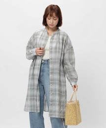 BACK NUMBER（バックナンバー）の「【BACK NUMBER】ライトポプリン長袖チェックワンピース（シャツワンピース）」