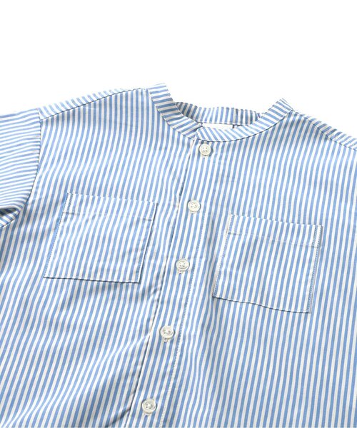 BREEZE（ブリーズ）の「スタンダードシャツ_一部WEB限定サイズ（シャツ/ブラウス・キッズ・レインボー/オフホワイト/ブルー/チャコール・150/140/110/100/90/80/130/120）」の6枚目の写真