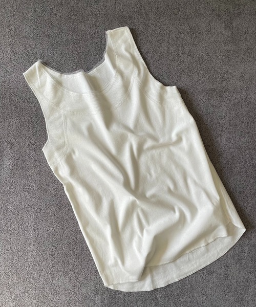 Vicente（ヴィセンテ）の「Glitter  switching tanktop（タンクトップ・レディース・ホワイト/チャコールグレー・FREE）」の2枚目の写真