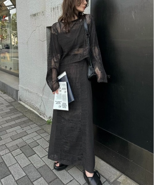 トップス willfully mesh flower rib sheer knit WILLFULLY official web store（ウィルフリーコウシキツウハン