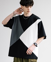 梨地切替オーバーサイズ半袖Tシャツ
