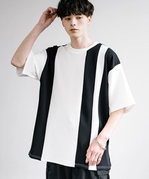 梨地切替オーバーサイズ半袖Tシャツ