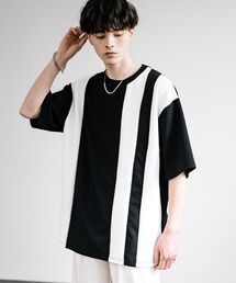 梨地切替オーバーサイズ半袖Tシャツ