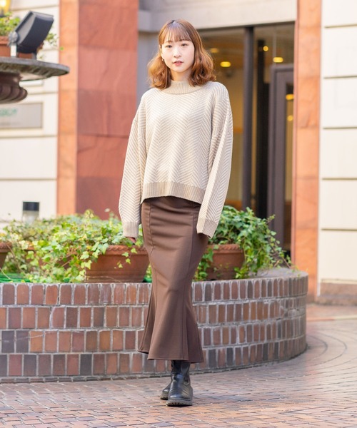 JEANS MATE（ジーンズメイト）の「【BOUNDARY/バウンダリー】マーメイドフレアスカート（スカート・レディース・ダークブラウン・LARGE/MEDIUM）」の2枚目の写真