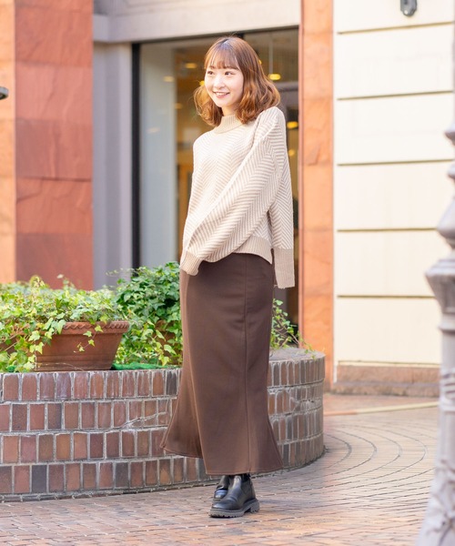 JEANS MATE（ジーンズメイト）の「【BOUNDARY/バウンダリー】マーメイドフレアスカート（スカート・レディース・ダークブラウン・LARGE/MEDIUM）」の4枚目の写真