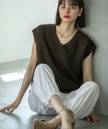 OPAQUE.CLIP | ≪5color/S-LLsize≫ドライタッチガーターVネックフレンチニット【UVケア/抗ピル/洗濯機洗い可】(ニット/セーター)