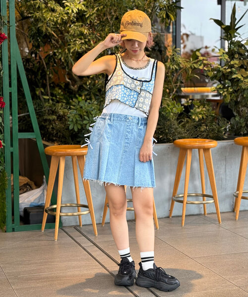 yuHELLO.SANFRANCISCOフラワーパッチワークキャミワンピー セール】【HELLO.SANFRANCISCO/ハローサンフランシスコ