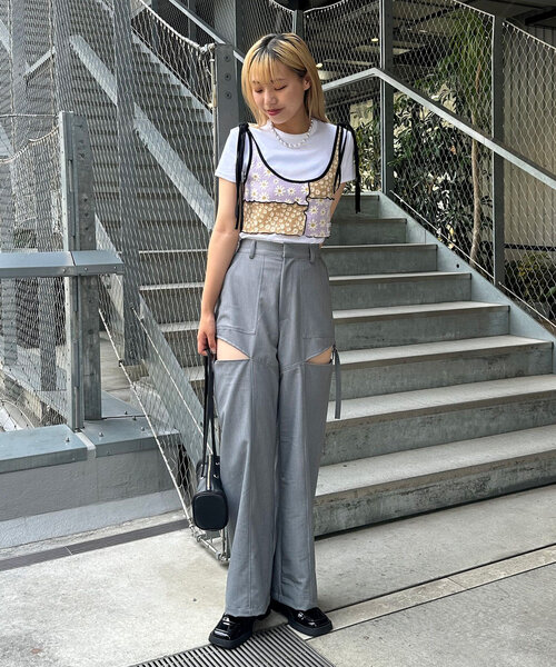 【HELLO.SANFRANCISCO/ハローサンフランシスコ】フラワーパッチワークビスチェキャミ（キャミソール）｜HELLO.SANFRANCISCO（ハローサンフランシスコ）