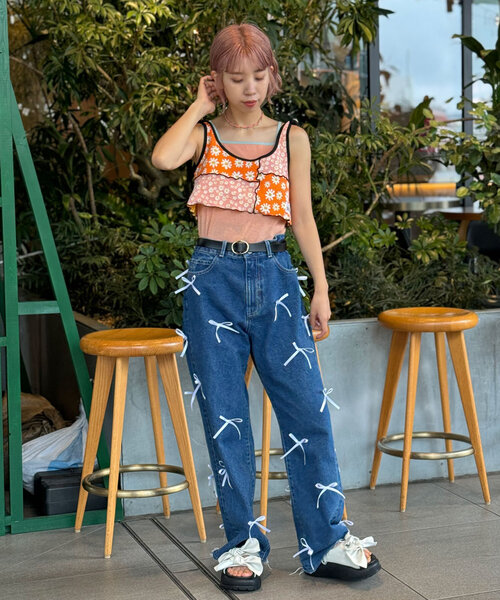 yuHELLO.SANFRANCISCOフラワーパッチワークキャミワンピー セール】【HELLO.SANFRANCISCO/ハローサンフランシスコ