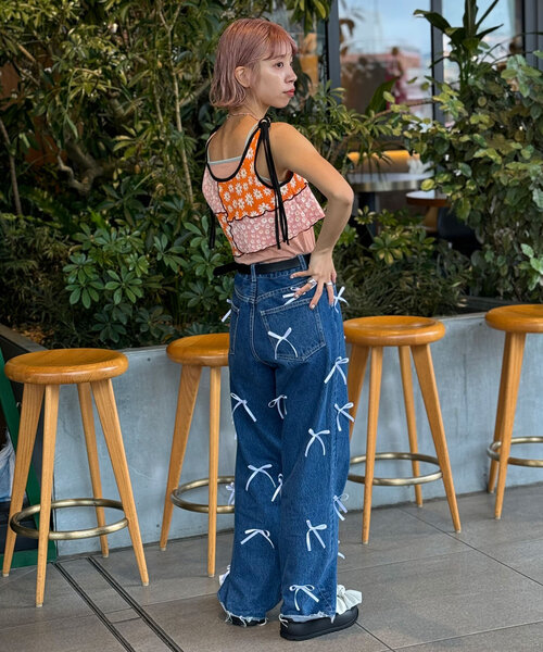 【HELLO.SANFRANCISCO/ハローサンフランシスコ】フラワーパッチワークビスチェキャミ（キャミソール）｜HELLO.SANFRANCISCO（ハローサンフランシスコ）