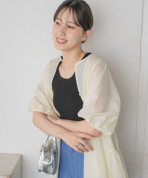 RETRO GIRL（レトロガール）の「袖ボリュームティアードチュニック（シャツ/ブラウス・レディース・イエロー/グリーン/ナチュラル・FREE）」の7枚目の写真