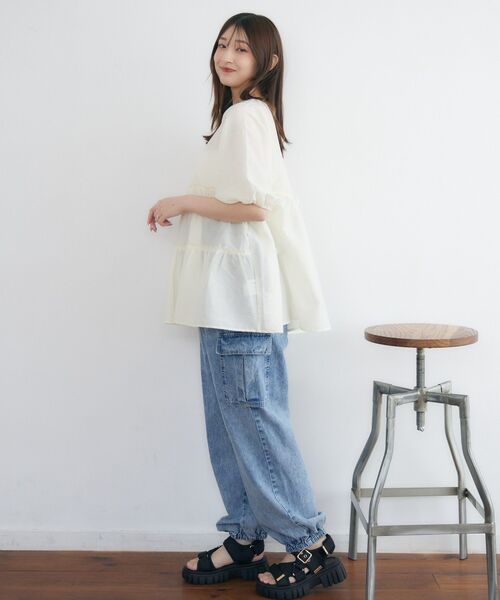 RETRO GIRL（レトロガール）の「袖ボリュームティアードチュニック（シャツ/ブラウス・レディース・イエロー/グリーン/ナチュラル・FREE）」の17枚目の写真