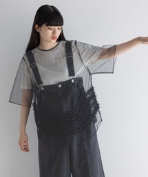yuw | チュールフリルチュニック　ＳＳ　129797(シャツ/ブラウス)