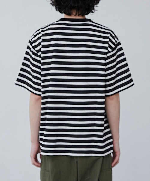 coen(コーエン)の「【WELLTECT】ボーダークルーネックTシャツ(Tシャツ/カットソー・メンズ・ブラック/ホワイト・S/M/L/XL)」の17枚目の写真