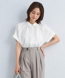 green label relaxing（グリーンレーベルリラクシング）の「襟付き ワイド ショート スリーブ シャツ -接触冷感-（シャツ/ブラウス）」