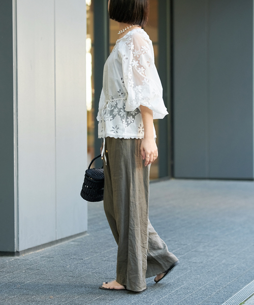 IENA LA BOUCLE(イエナラブークル)の「《追加》IENA LA BOUCLE リネンブロードイージーパンツ(グレー)(その他パンツ・レディース・チャコールグレー・36/38/40/34)」の7枚目の写真