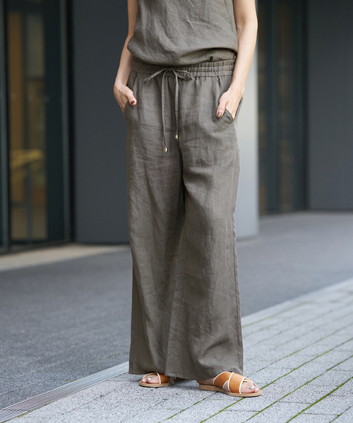 IENA LA BOUCLE 麻シーチングイージーパンツ3（その他パンツ
