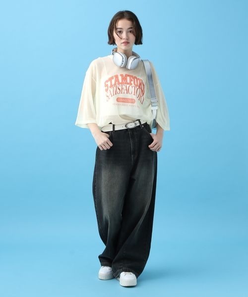 PBLIM（ページボーイリム）の「PBLIM/シアーニットトップス（Tシャツ/カットソー・レディース・イエロー/ブルー/クリーム・FREE）」の11枚目の写真